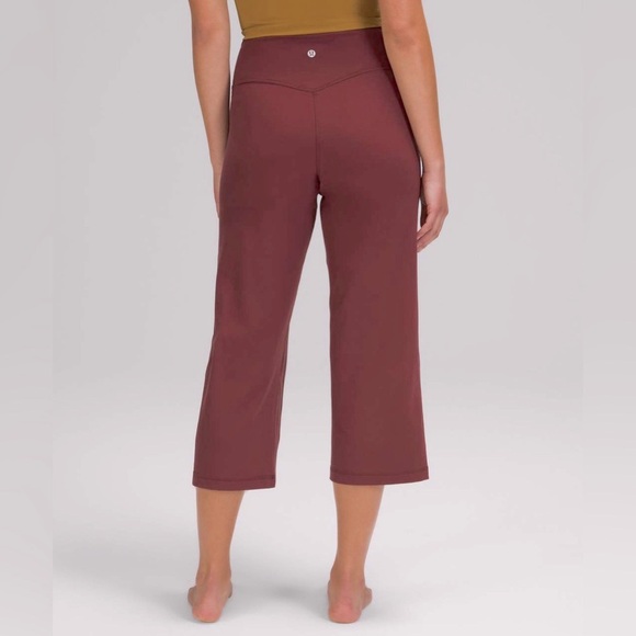 lululemon athletica Pants - Lululemon Align Super-High-Rise Wide Leg Crop Red Merlot